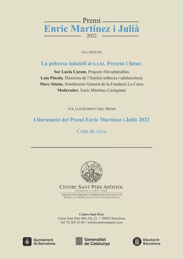 Programa de l'acte de l'acte de lliurament del Premi EMJ 2022